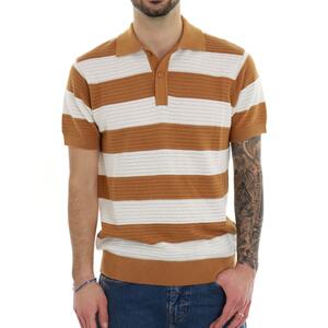 POLO A RIGHE BEIGE